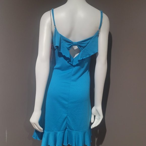 Betsey Johnson Cut It Out Bow Back Mini Dress Sz SM - Picture 4 of 10